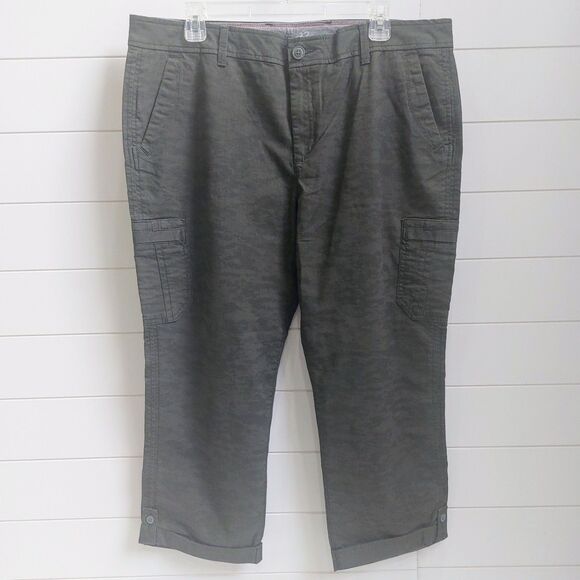 NEW Eddie Bauer Adventurer Ripstop Slightly Curvy Camo Women's 16 Crop Pants - Picture 1 of 11